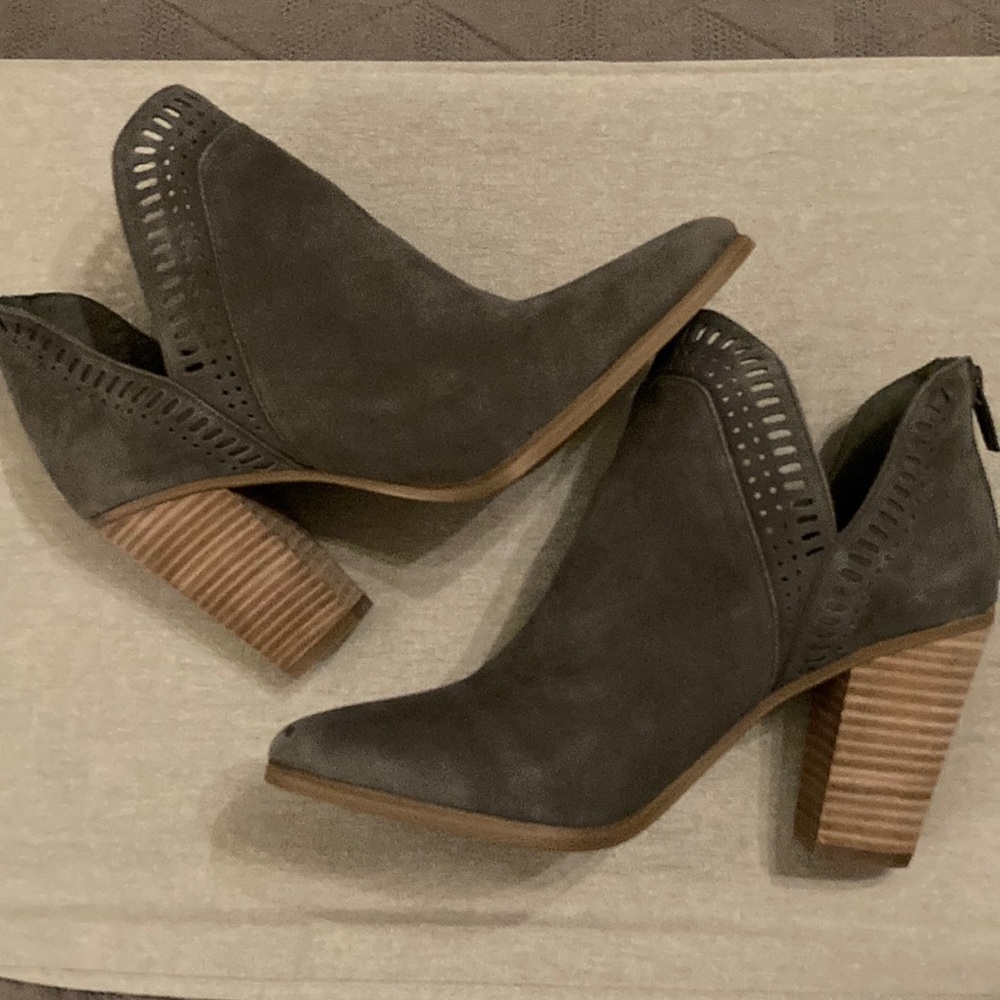 Vince Camuto Grey Suede Ankle Booties